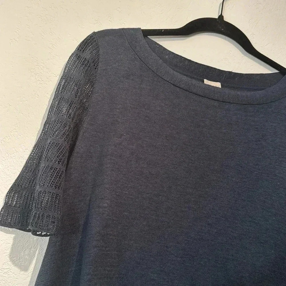 Poetry Linen Navy Blue Asymmetrical Hem Tunic size 6 - Picture 4 of 6